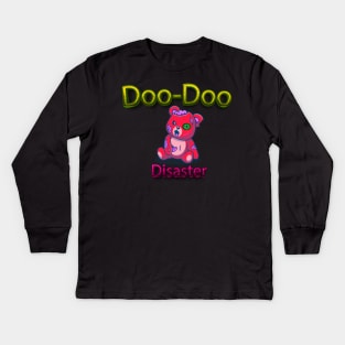 Doo-Doo Dool Bear Zombie Halloween Furry Friends  Animal-Inspired Halloween Prints Kids Long Sleeve T-Shirt